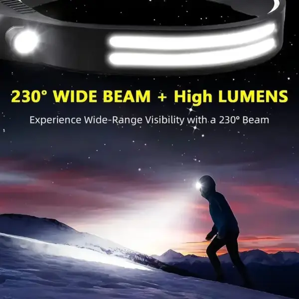 COB LED Sensor Headlamp Waterproof Rechargeable - Image 3