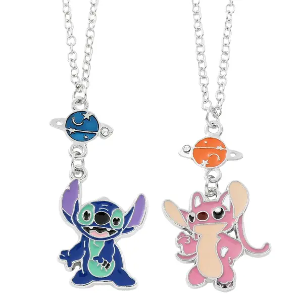 Disney Stitch and Angie Heart Pendant Necklace - Image 10