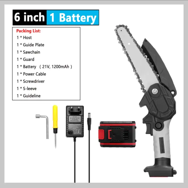 8 Inch Electric Pruning Chainsaw with Battery - Image 14