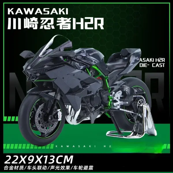 Kawasaki Ninja H2R H2 Motorcycle Diecast Model - Image 9