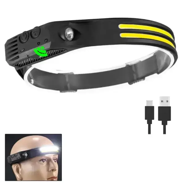 COB LED Sensor Headlamp Waterproof Rechargeable - Image 7