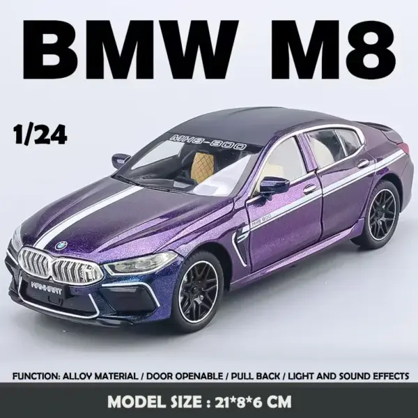 1:24 BMW M8 Supercar Alloy Model Car - Image 7