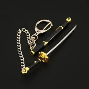 Roronoa Zoro Mini Keychain 9cm Metal Sword