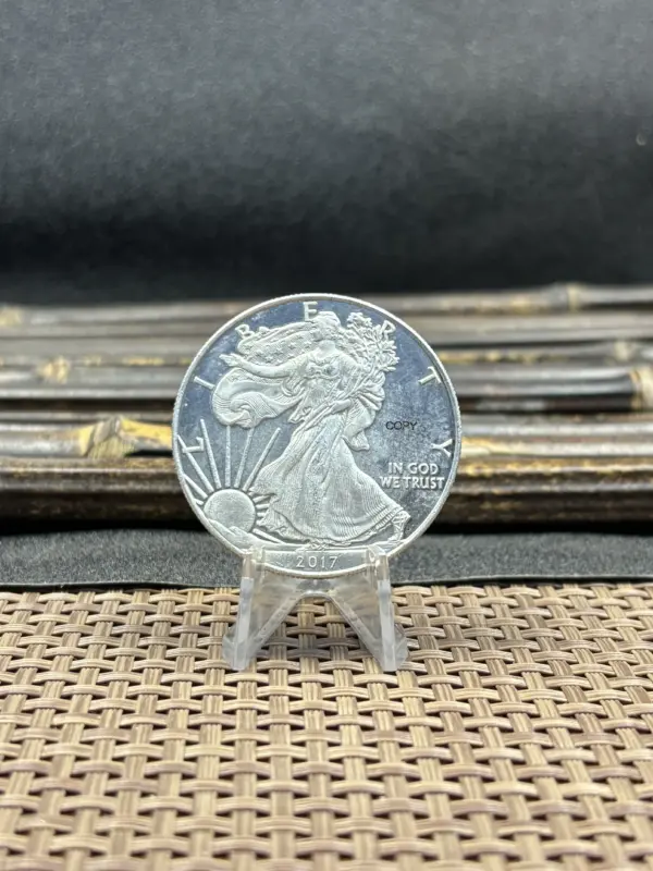 Silver Plated Liberty Eagle Commemorative Coin - Image 3