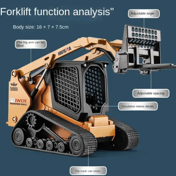 1:50 Scale Alloy Crawler Forklift Toy Vehicle - Image 5