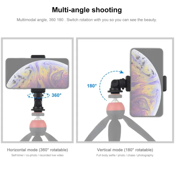 Camera Hot Shoe Phone Holder for Tripods - Image 5