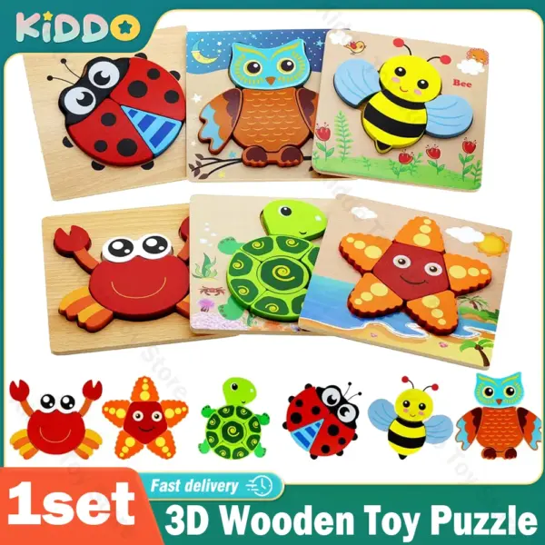 Wooden 3D Animal Puzzle for Early Learning - Image 2