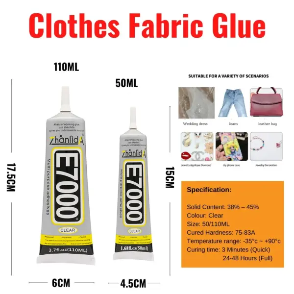 E7000 Clear Adhesive for Fabric and More - Image 4