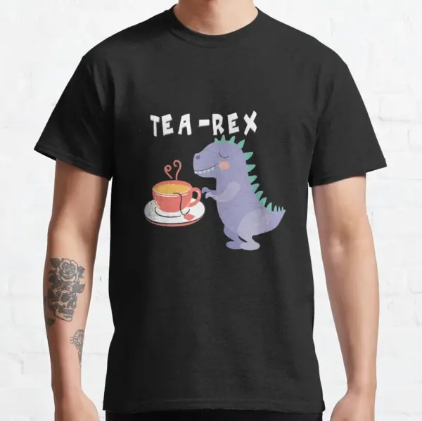 Funny T-Rex Tea Graphic T-Shirt for Men - Image 11