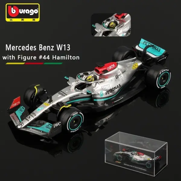 Bburago 1:43 Scale Mercedes W13 F1 Model Car - Image 8