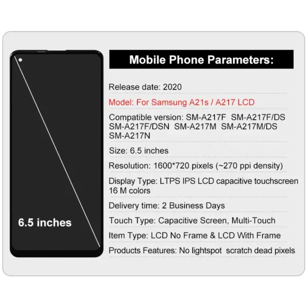 Samsung Galaxy A21S 6.5 inches IPS LCD Display Assembly - Image 2