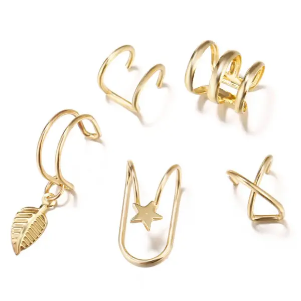 Geometric Rhinestone Clip Ear Cuff Earrings - Image 16