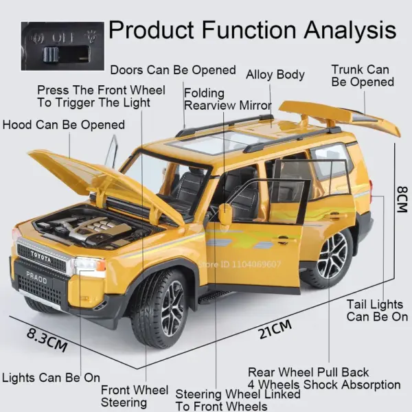 1:24 Alloy Diecast Prado LC250 Model Car - Image 2
