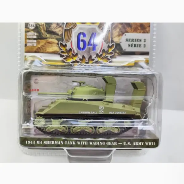 1:64 Scale Diecast M4 Sherman Tank Model - Image 2