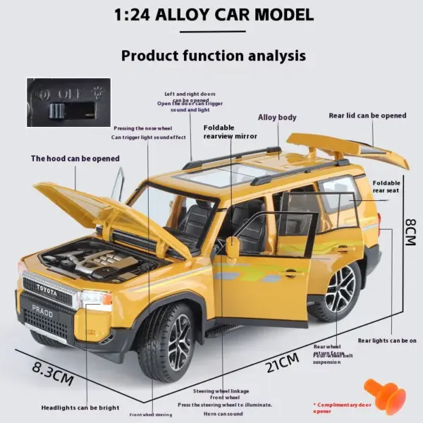 1:24 Toyota Land Cruiser Prado Diecast Model - Image 3