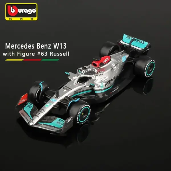 Bburago 1:43 Scale Mercedes W13 F1 Model Car - Image 3