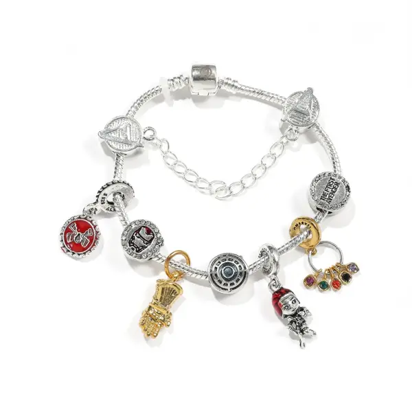 Iron Man Pendant Bracelet with Aesthetic Beads - Image 3