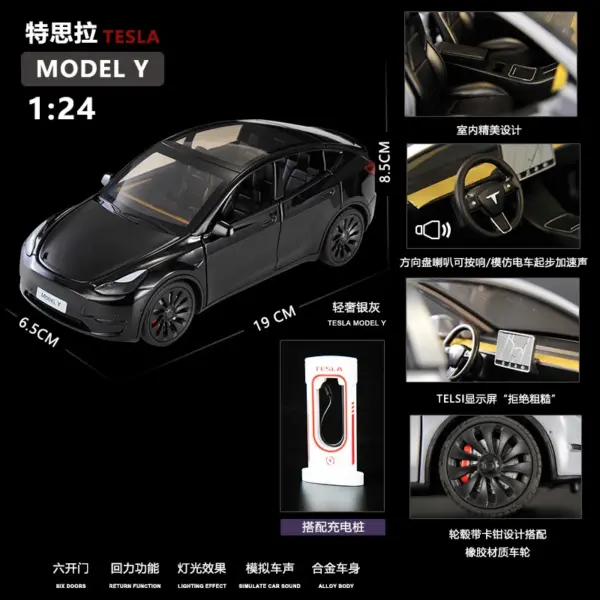 1:24 Tesla Model Y Diecast Car - Image 12