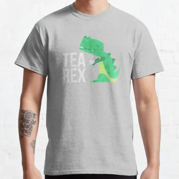 Tea Rex Funny Dinosaur Graphic T-Shirt S-6XL - Image 8