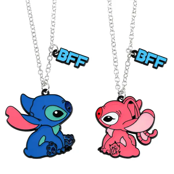 Disney Stitch and Angie Heart Pendant Necklace - Image 9