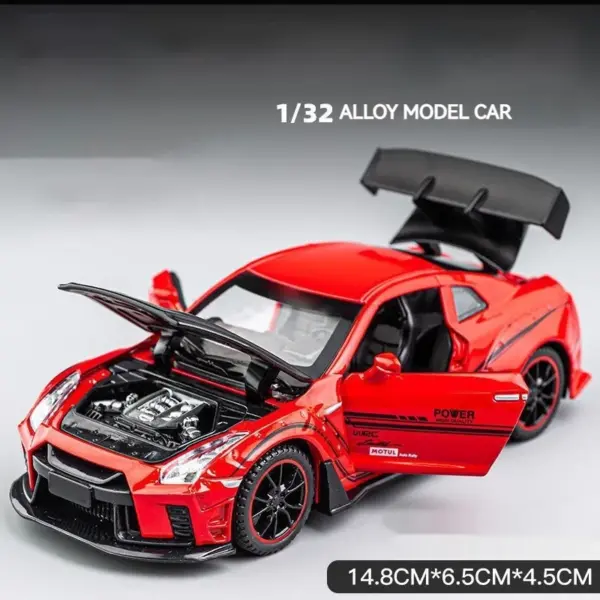 1:32 Diecast Nissan GTR R35 Sports Car Model - Image 9