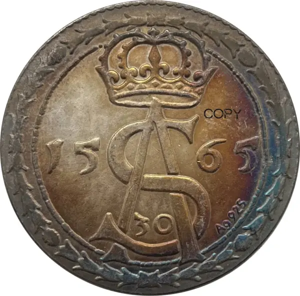 King of Poland 1565 30 Groszy Replica Coin - Image 2