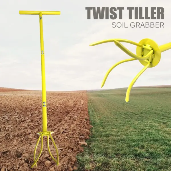 Height Adjustable Garden Tiller with Long Handle - Image 4