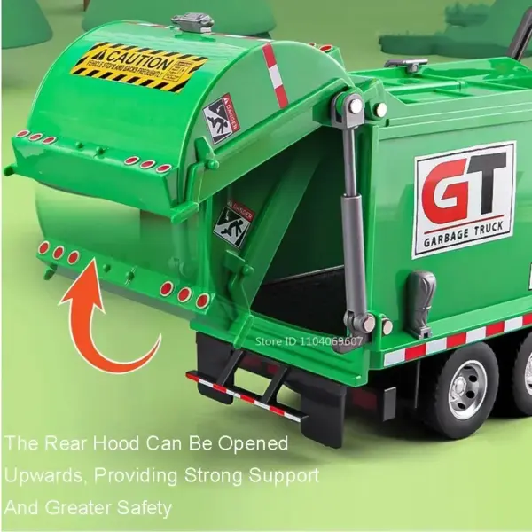 1/24 Scale Diecast Garbage Truck Model Vehicle - Image 4
