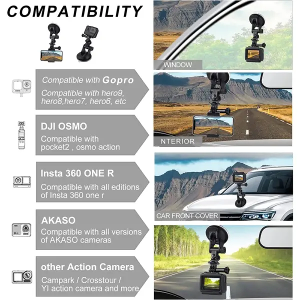 Car Windshield Mount for GoPro and Smartphones - Image 4