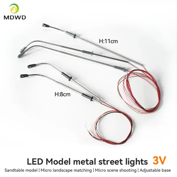 10pcs HO Scale 3V LED Street Lights