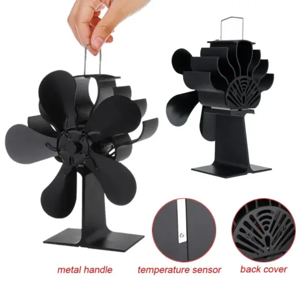 5-Blade Heat-Powered Fan for Fireplace - Image 5