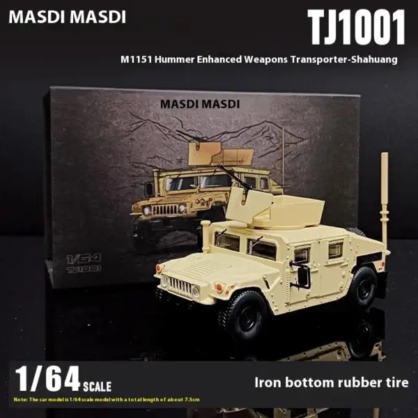 Masdi 1:64 Hummer M1151 Military Vehicle Model - Image 5