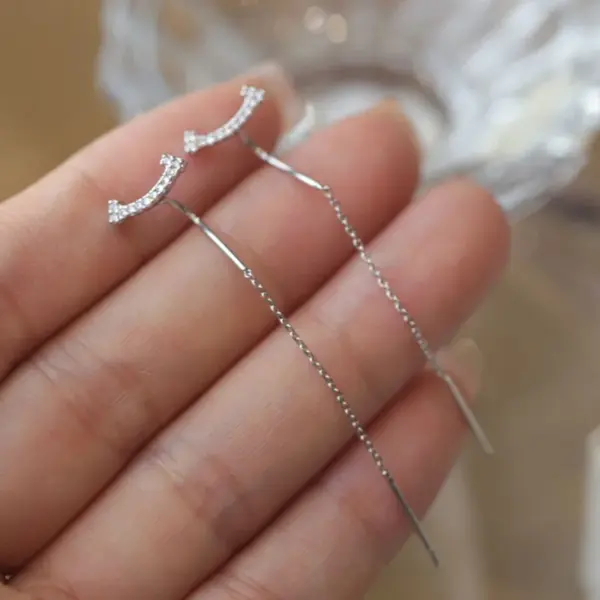 Trendy Drop Earrings with Star Heart Pendants - Image 3
