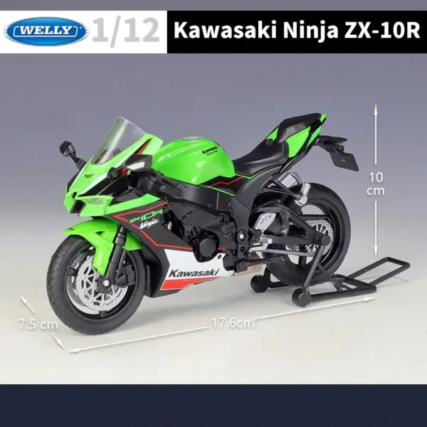 1:12 Scale Alloy Kawasaki Ninja ZX-10R Model - Image 2