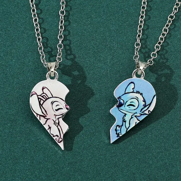 Disney Stitch Heart Necklace for Couples - Image 4
