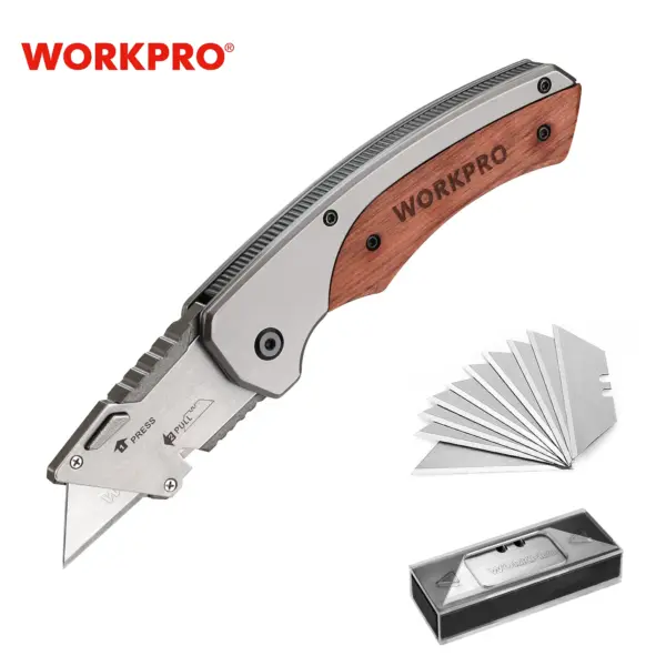 WORKPRO Folding Utility Knife with 10 Blades