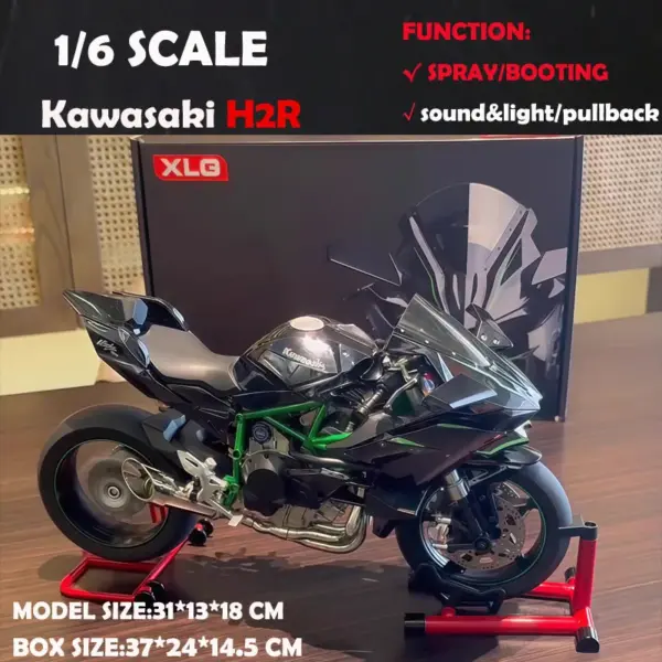Diecast Kawasaki H2R 1:6 Scale Toy Motorcycle - Image 7