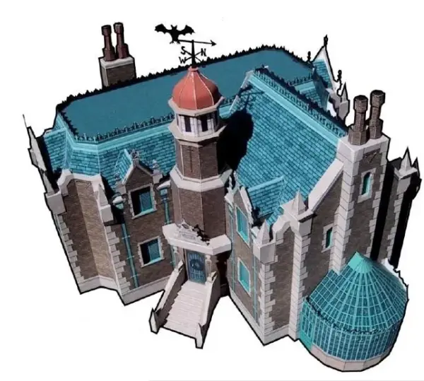 Haunted House 3D Paper Model Kit - Image 2