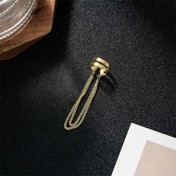 Long Tassel Ear Cuff Earrings Unisex Style - Image 4