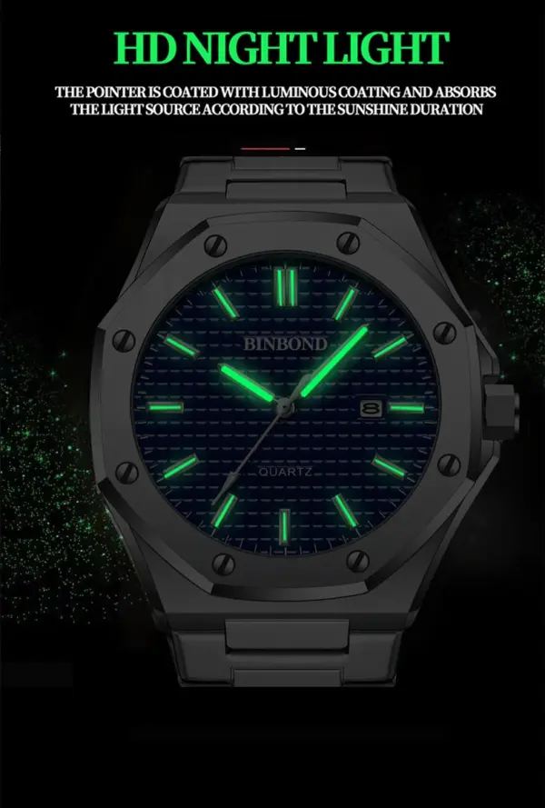 BINBONG B0233 Quartz Men's Watch Stainless Steel - Image 4