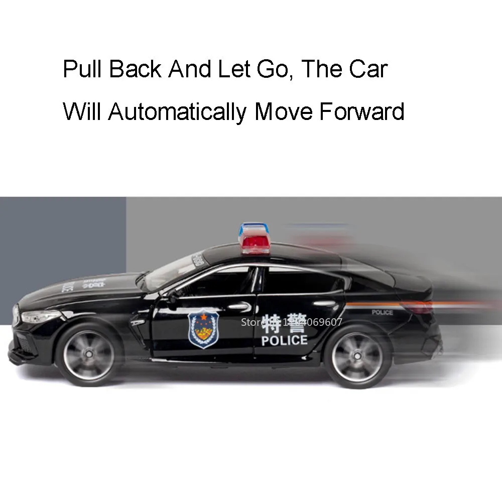 1:32 M8 M4 Police Car Model with Sound Light 5 1:32 M8 M4 Police Car Model with Sound Light - Image 5