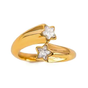 Asymmetric Pentagram Zirconia Ring for Women