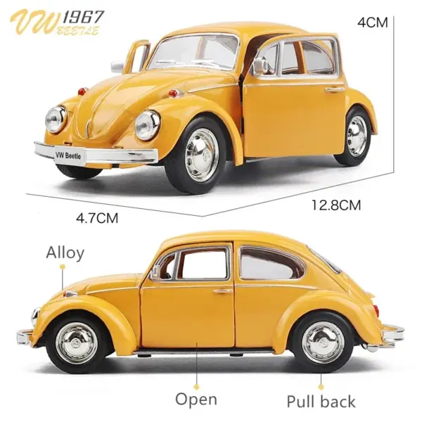 1:36 Classic Volkswagen Beetle Alloy Model - Image 5