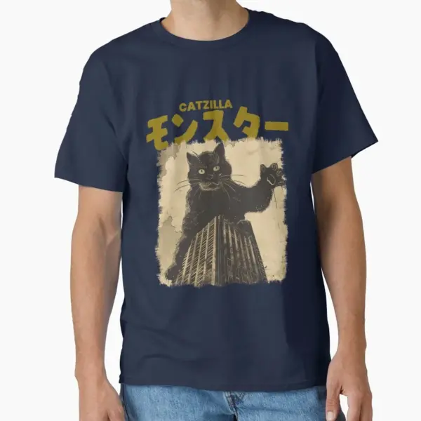 Funny Cat Catzilla Printed T-Shirt for Men - Image 12