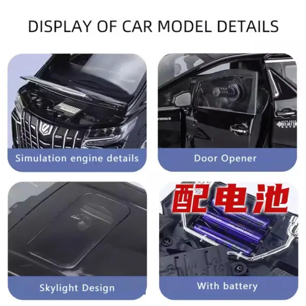 1:18 Alphard Alloy Pull-Back Car Model - Image 5