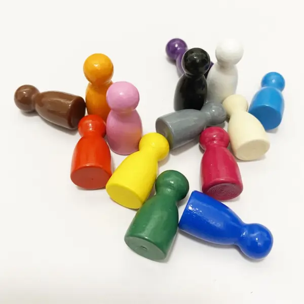 20-Piece Colorful Wooden Chess Set - Image 2