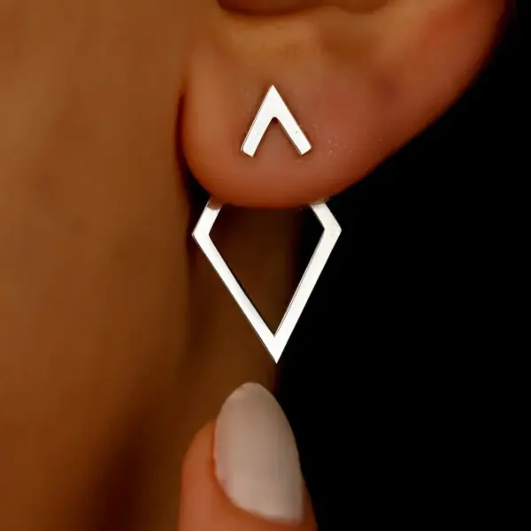Geometric Minimalist Stud Earrings for Women - Image 3