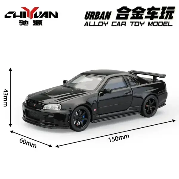 1:32 Nissan Skyline GTR R34 Diecast Model Car - Image 6
