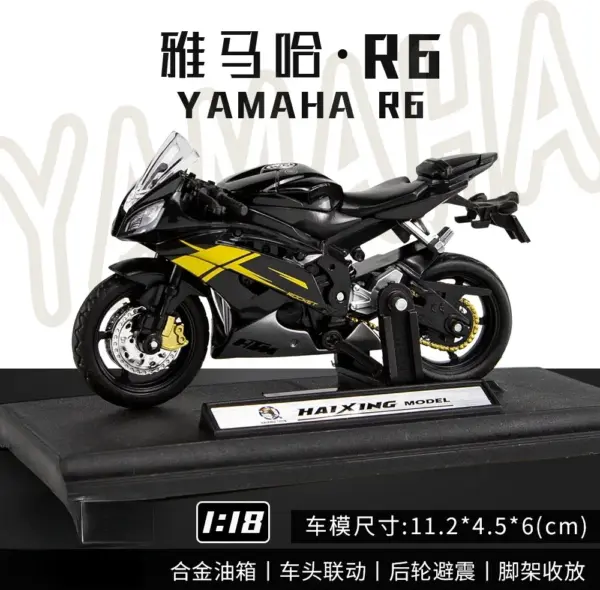 Yamaha R6 1:18 Diecast Motorcycle Model - Image 11