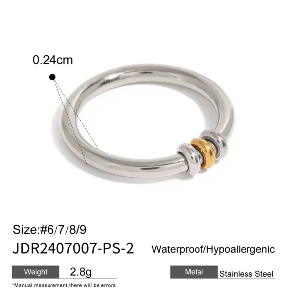 Waterproof Stainless Steel Pendant Hoop Rings - Image 7